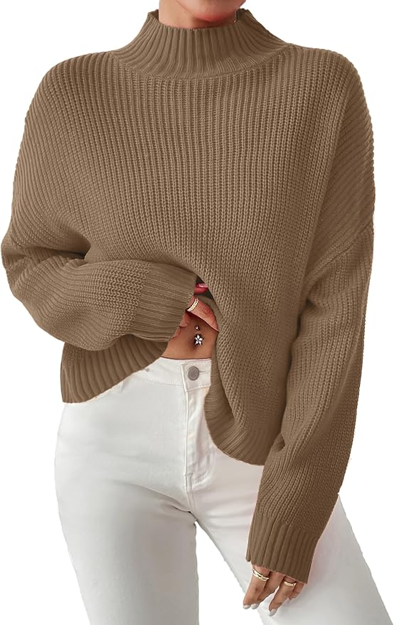 Sunny Melody Cropped Mock Neck Sweater