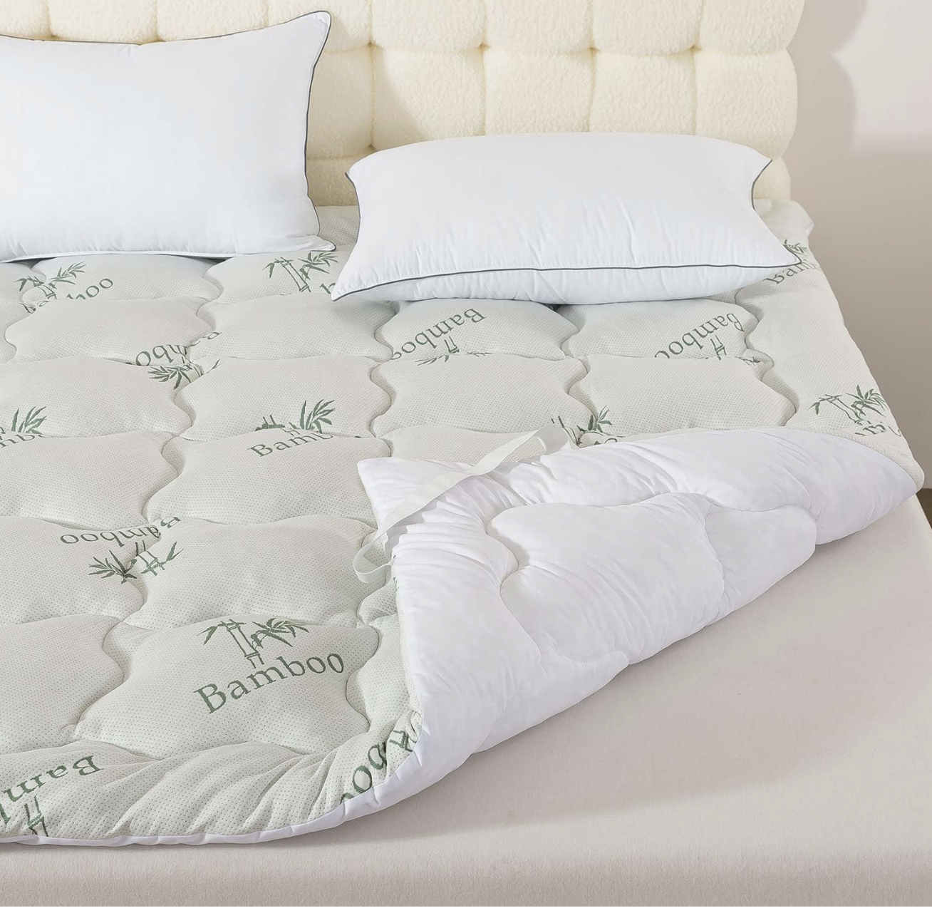 Memory Foam Mattress Topper, 2 Inches Bamboo Viscose Fabric