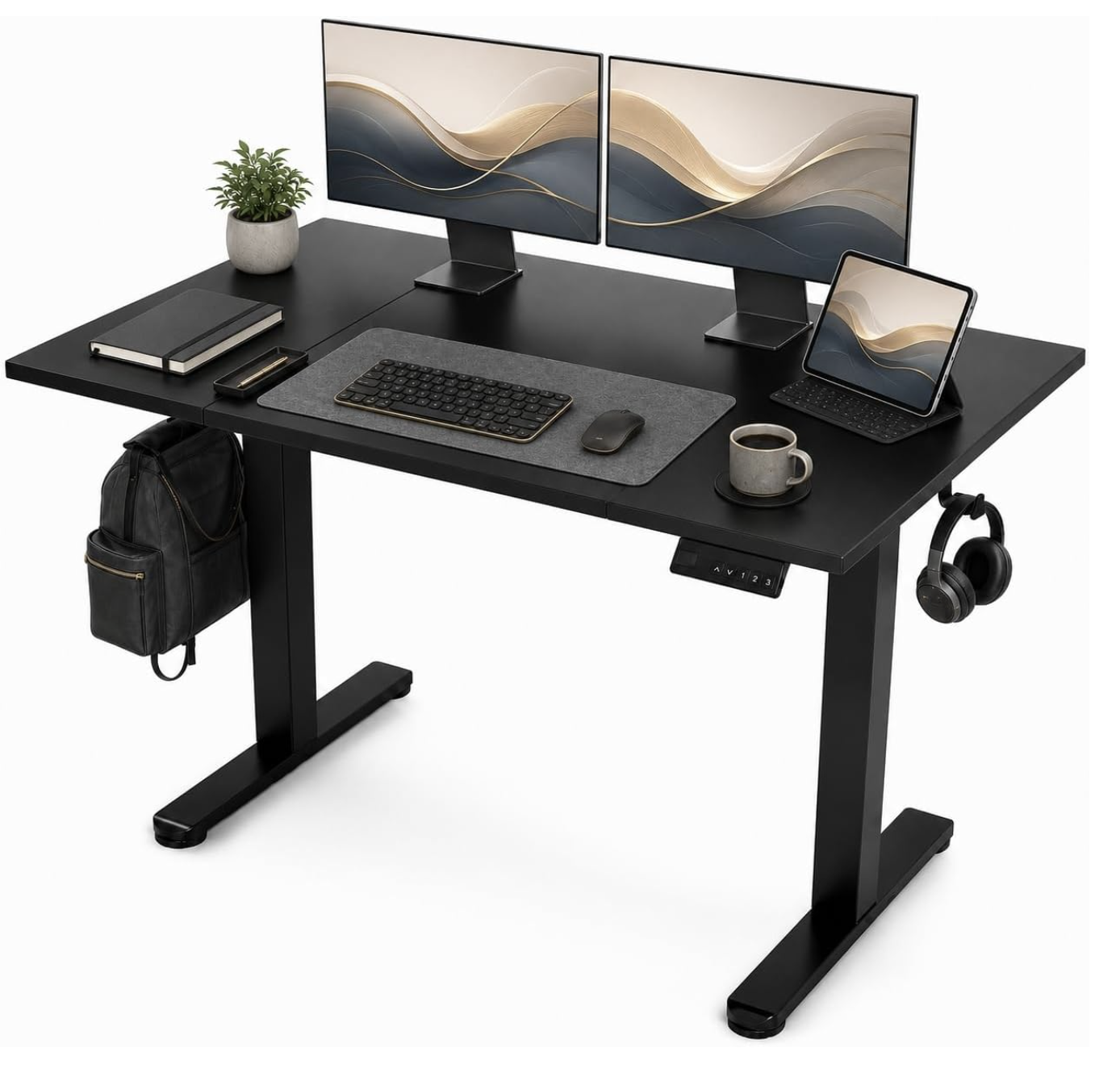 48 Inch Electric Standing Desk, Adjustable Height (Dark)