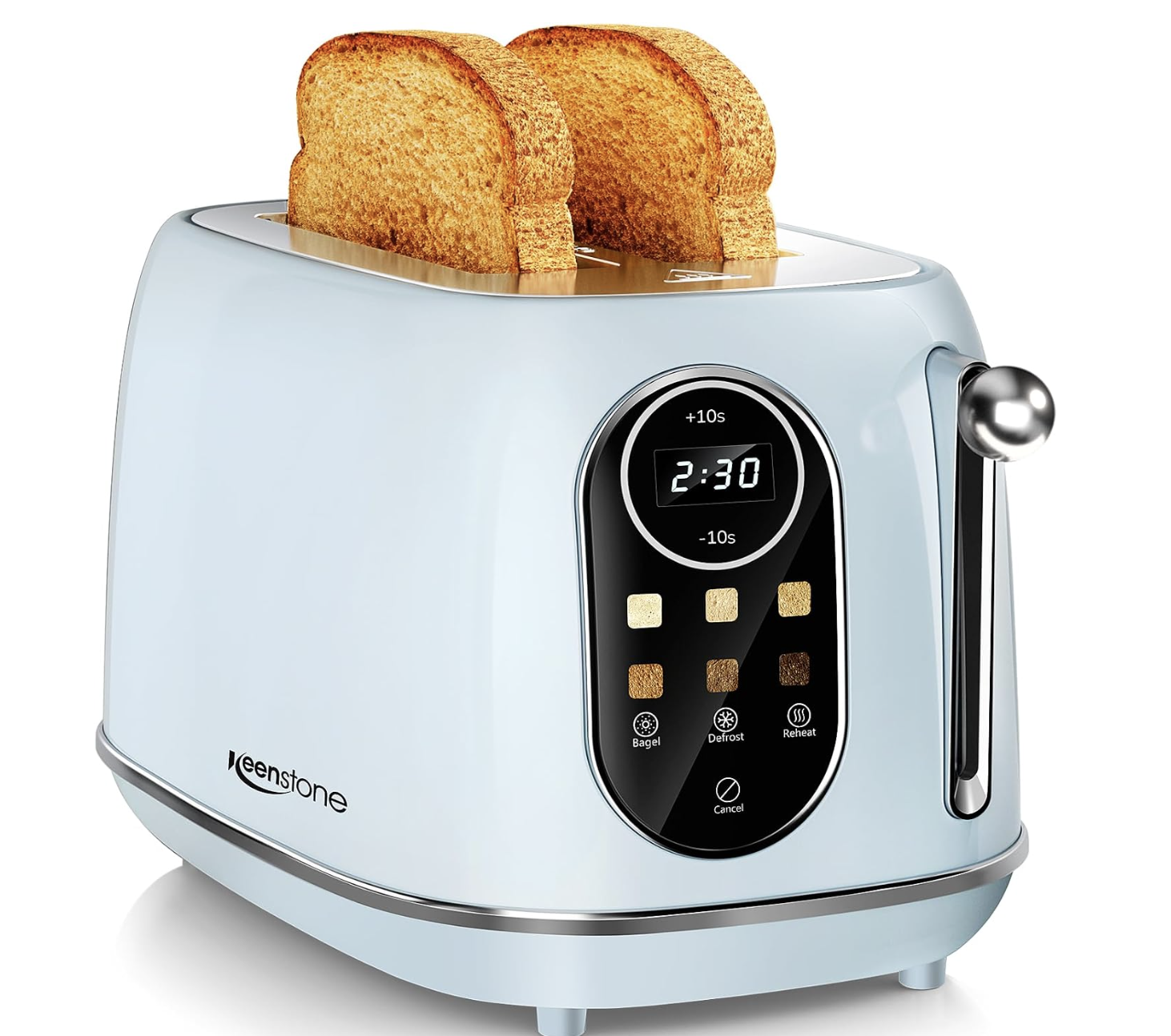 Smart Touch Screen Toaster 2 Slice, Retro Wide Slot