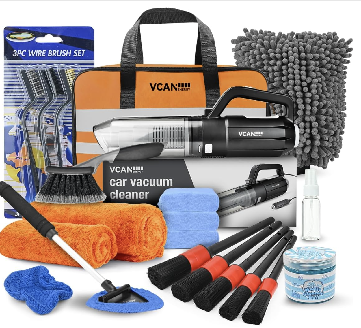 Car Detailing Kit with Portable Car Vacuum Cleaner