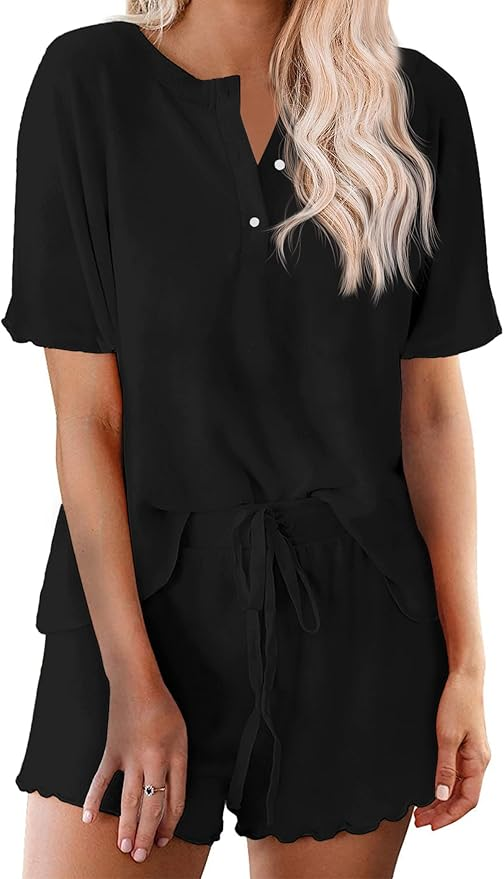 Women's Short Sleeve Lounge Set, 2 Piece