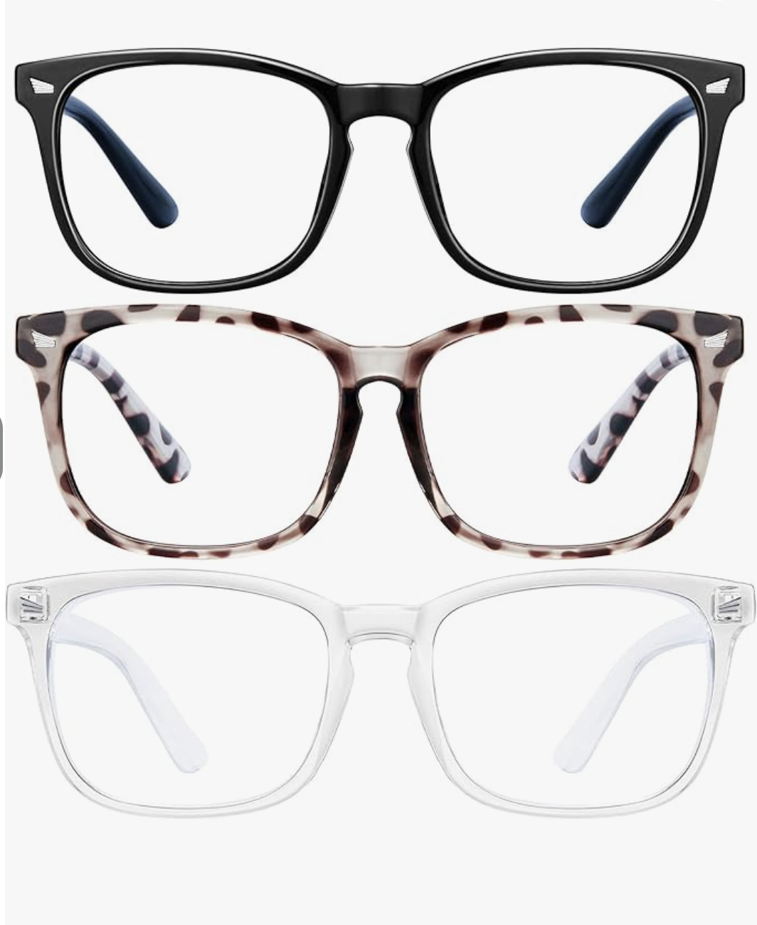 Blue Light Blocking Glasses for Women & Men — 3-Pack