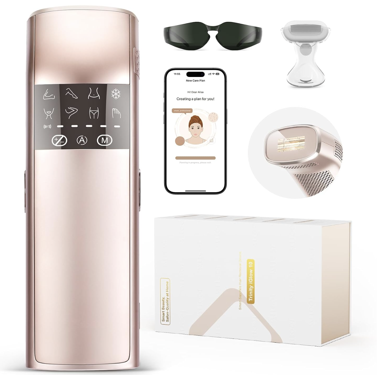 IPL Laser Hair Removal, 25J Triple-Pulse, 12cm² Sapphire, 37°F Ice-Cooling