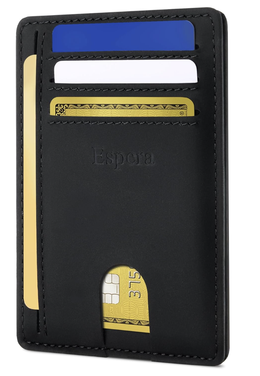 Espera Slim RFID-Blocking Leather Front Pocket Wallet