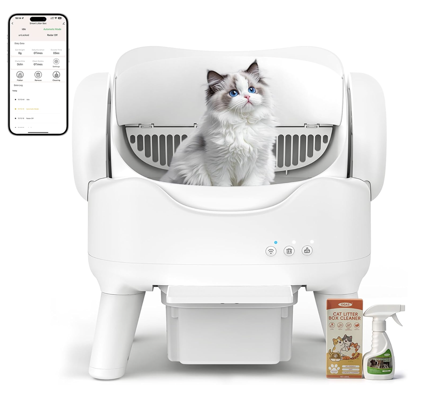 Self-Cleaning Smart Cat Litter Box with App Control