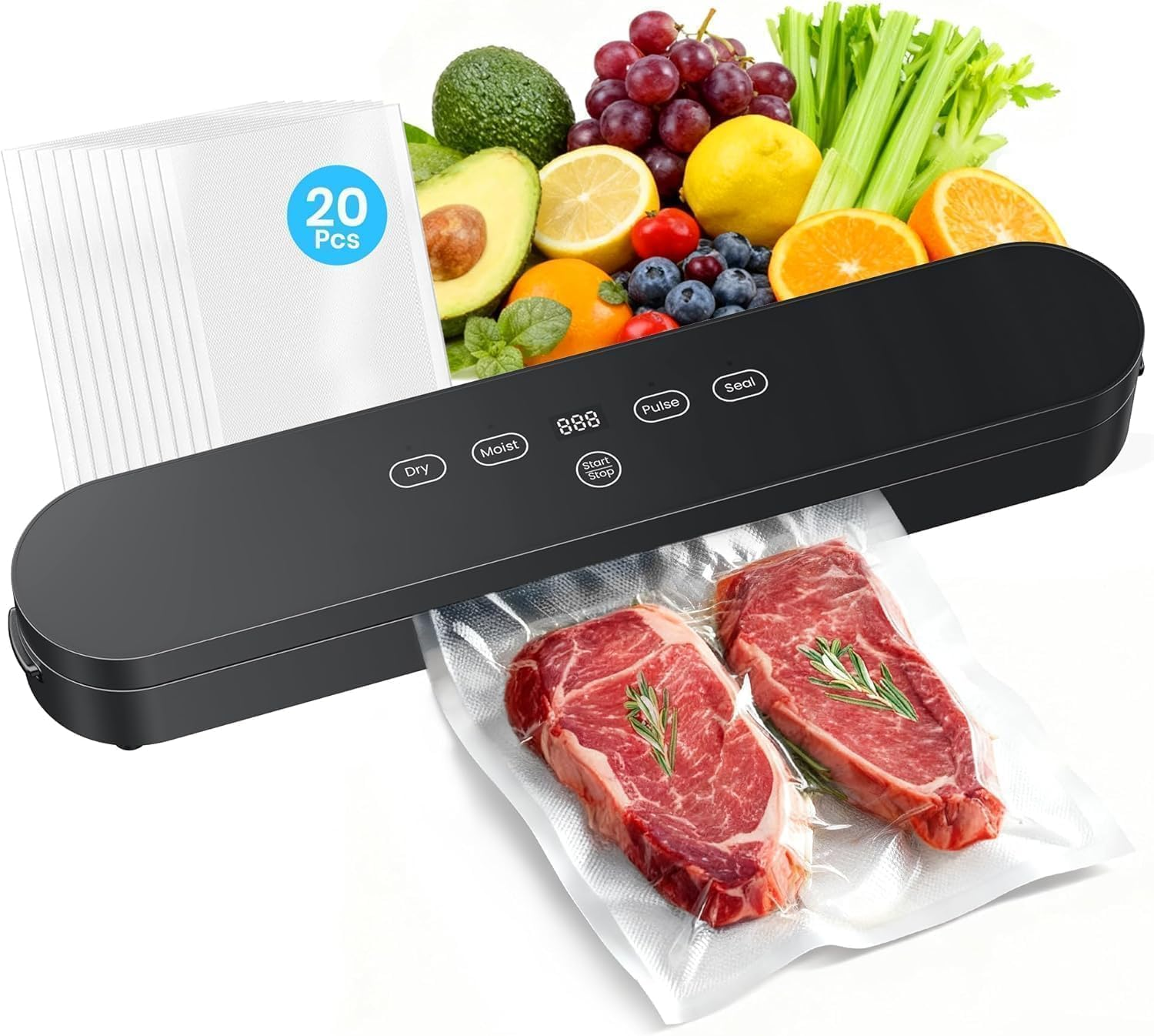 Vacuum Sealer for Food, 4-in-1 — with 20 Vacuum Bags