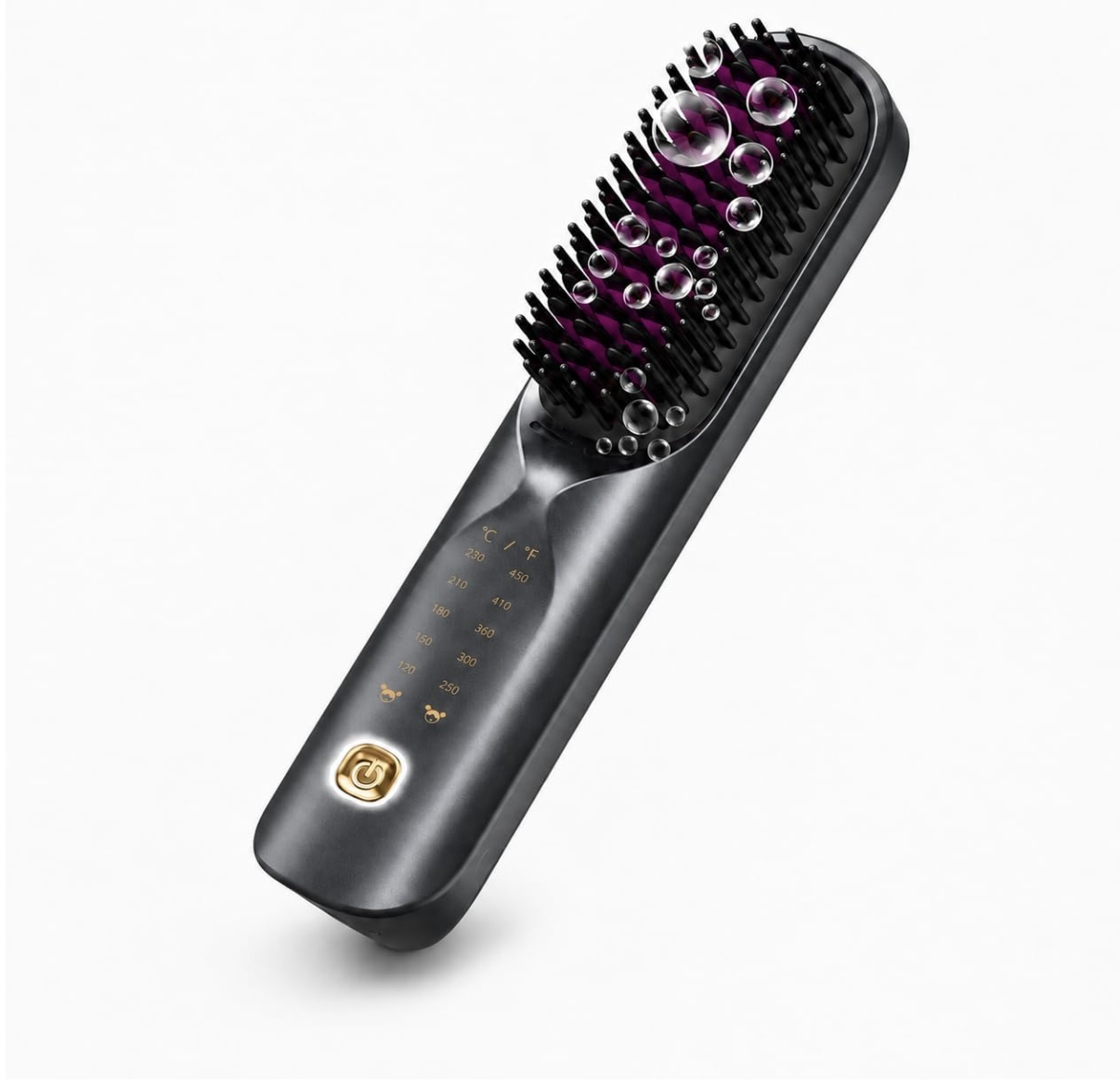 Bopcal Cordless Hair Straightener Brush, Mini Portable Anti-Frizz Ionic Styler