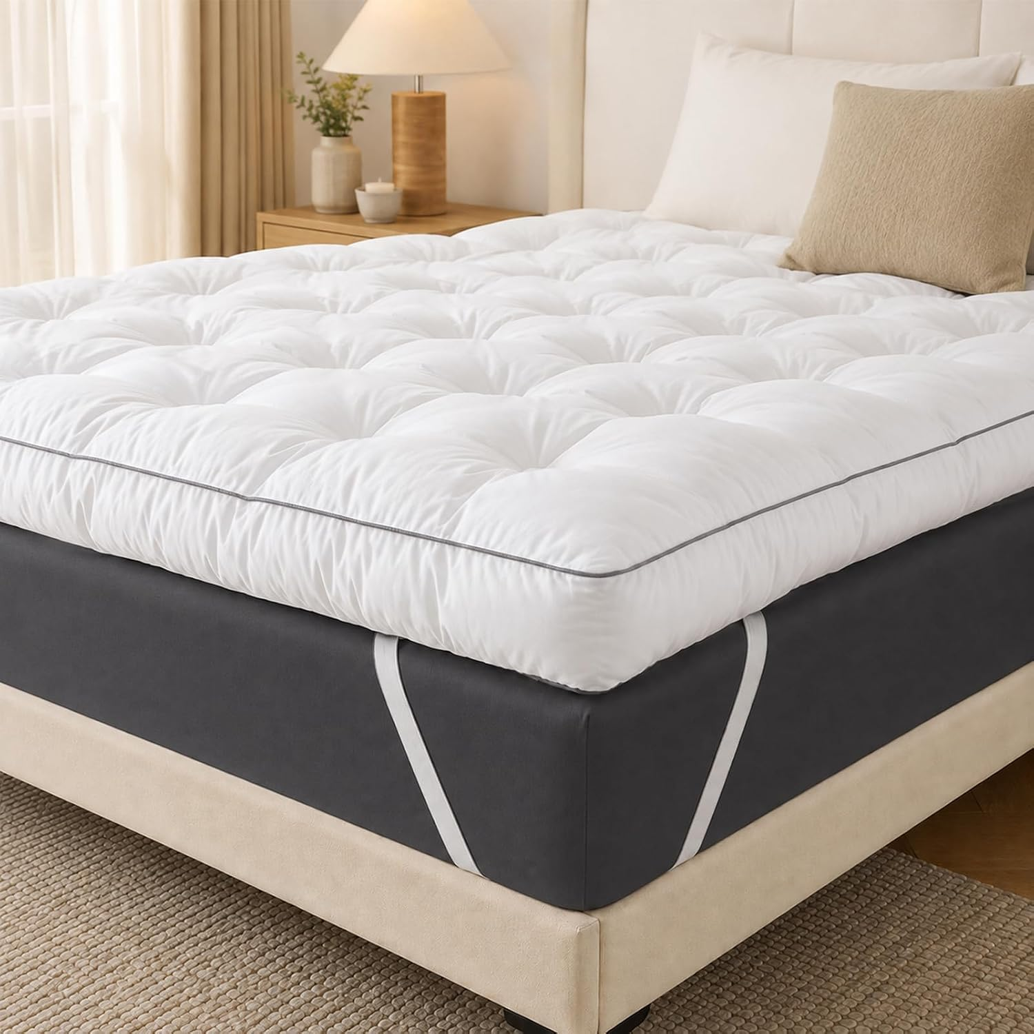 4" Extra Thick Mattress Topper, Queen — Plush Pillow Top Pad