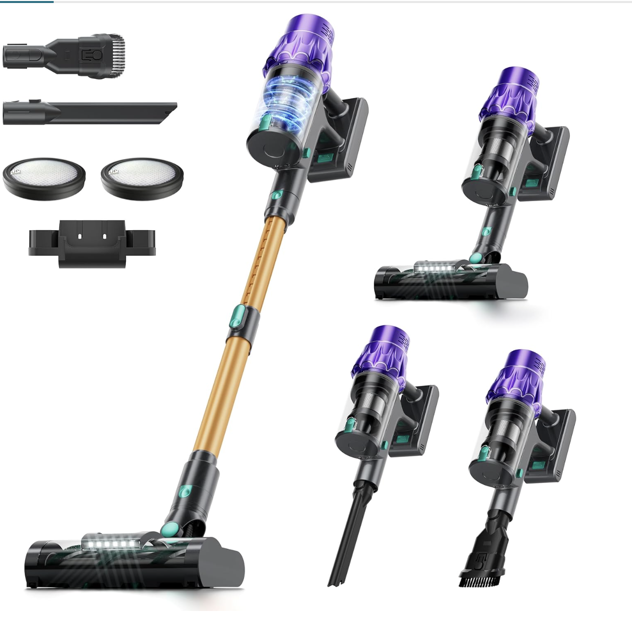 Cordless Vacuum Cleaner 560W/50KPA/70Min — Auto Dust Detection, LED Touch Display, Pet Stick Vacuum