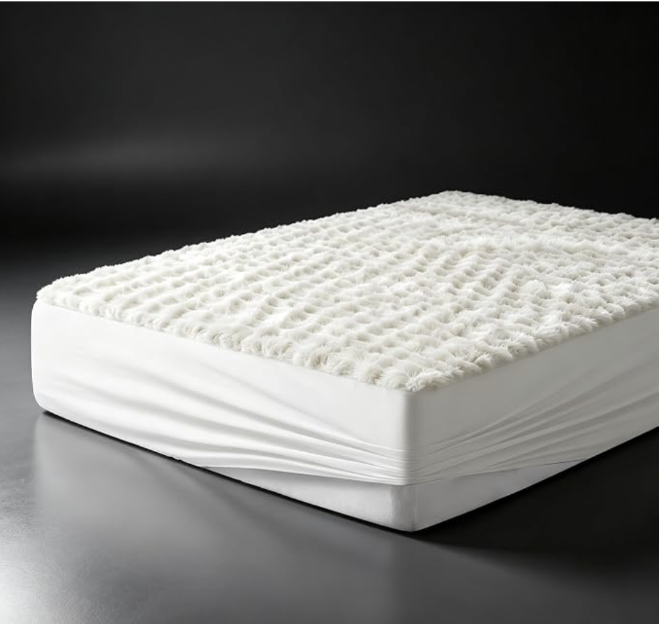 Mattress Topper Cover (Only Cover) with Deep Pocket, Twin